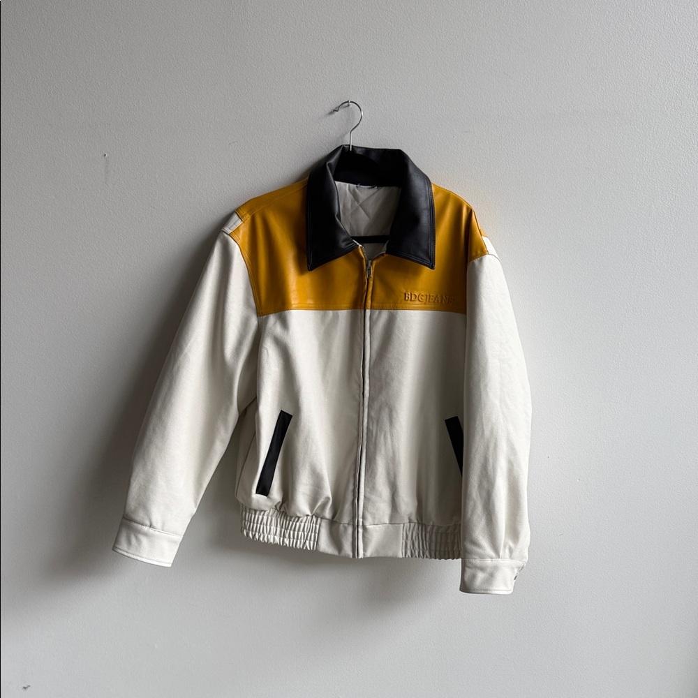 BDG Yellow and White Bomber Jacket